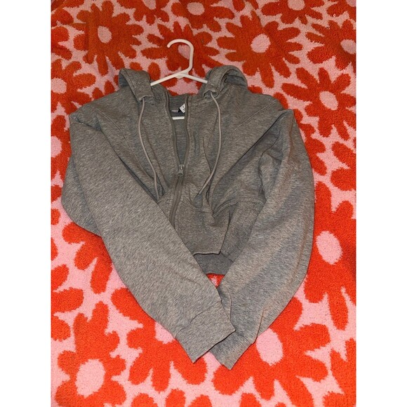 Joylab Grey Cropped Hoodie - Picture 1 of 3